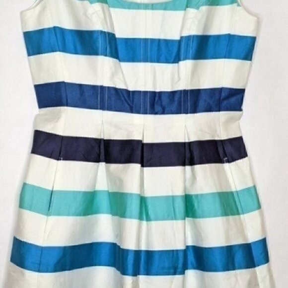 NINE WEST Dress Striped Blue - Picture 11 of 12